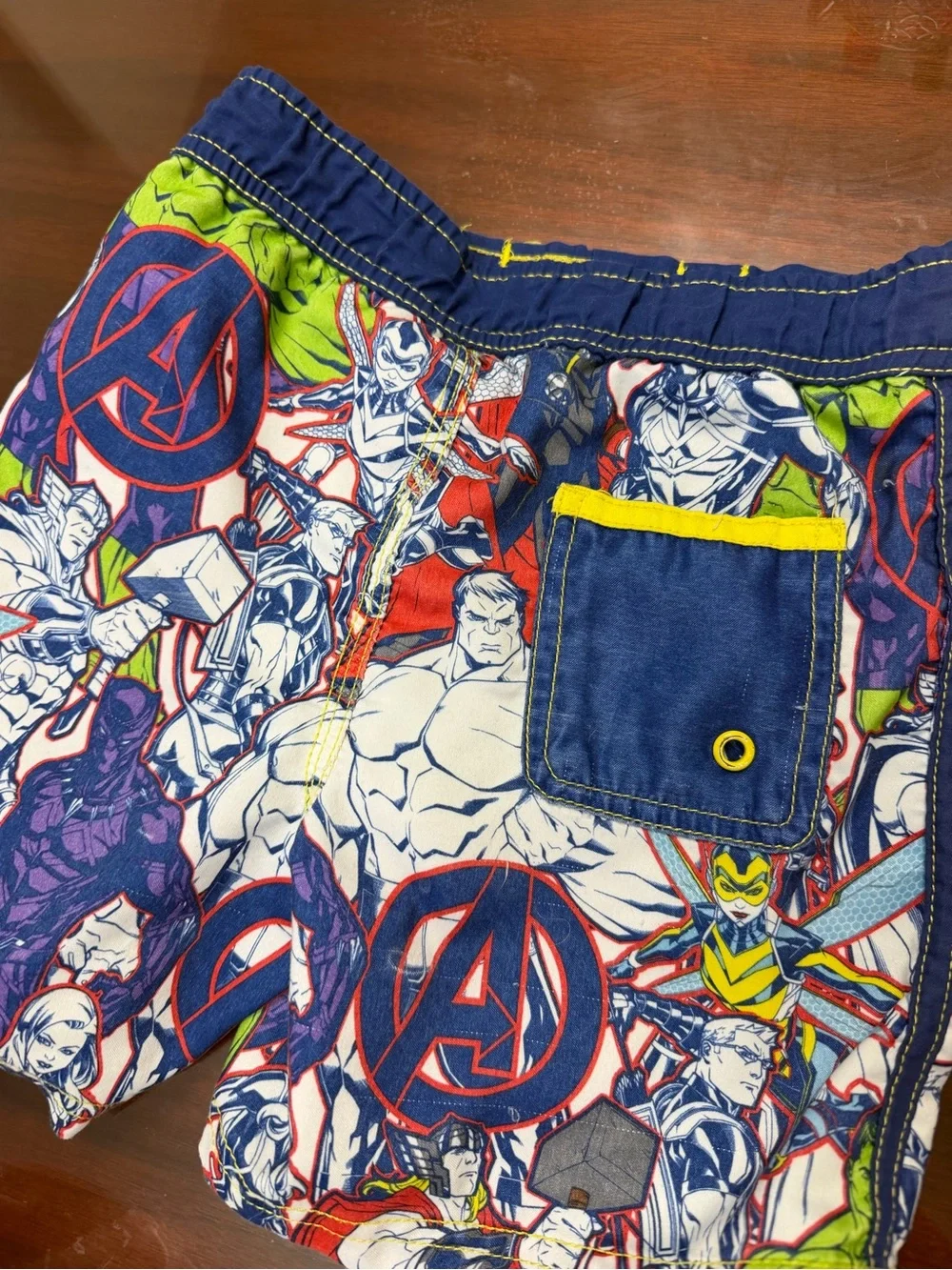 Disney Avengers Multicolor Kids' Swim Trunks - Navy, Green, Yellow, Red